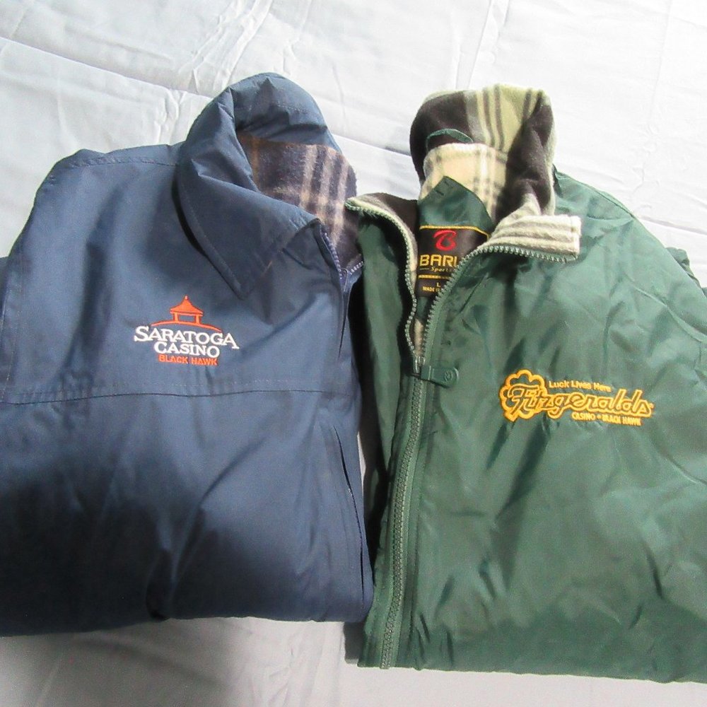 Mens Vtg Blackhawk Colorado Casinos Jacket Lot Sz L Fitzgeralds / Saratoga